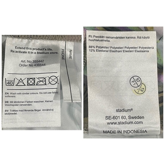 SOC Stadium Sportswear Girls High Waist Tropical Leaf Leggings L / XL - Picture 11 of 14